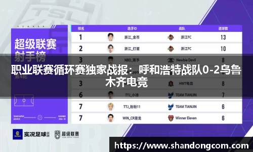 职业联赛循环赛独家战报：呼和浩特战队0-2乌鲁木齐电竞